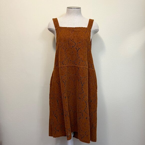 Anthropologie | DOLAN Collection Hattie Corduroy Overall Dress Bronze XL - Picture 2 of 6